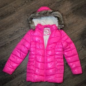Justice Puffer Coat with Faux Fur